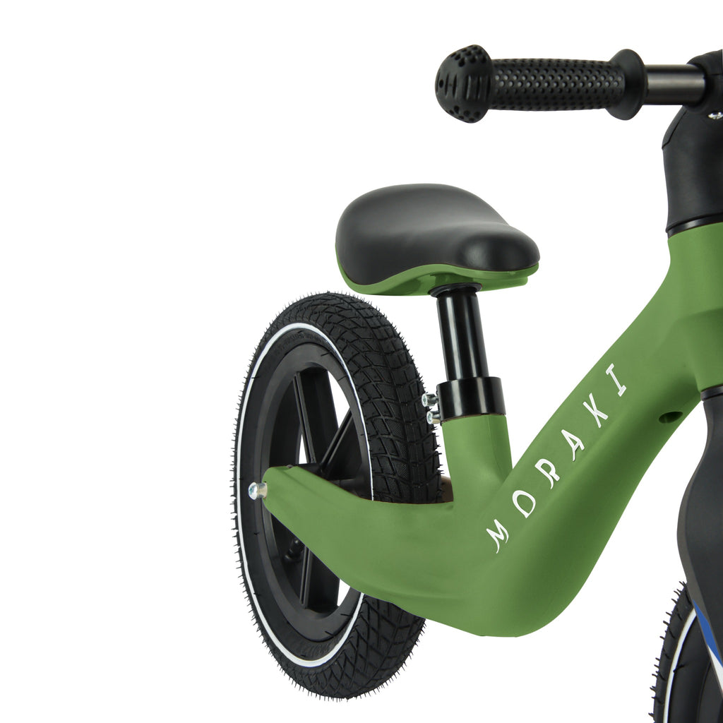 Moraki loopfiets groen - detail zadel